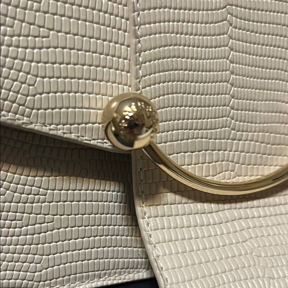 STRATHBERRY mini crescent embossed lizard vanilla purse - Picture 8 of 9
